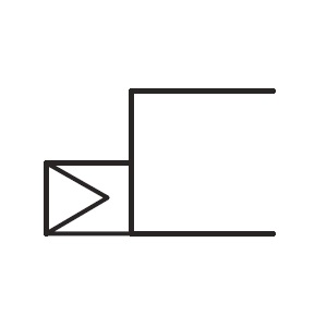 Pneumatic actuator for directional control valve symbol